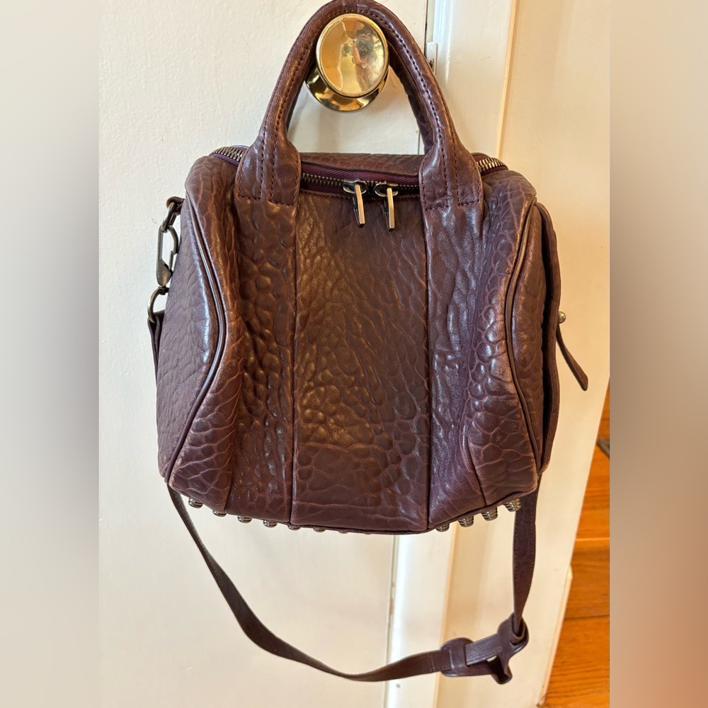 Alexander Wang Rocco Bag , Burgundy with Silver-Toned Hardware, Studded bottom. - Picture 13 of 14